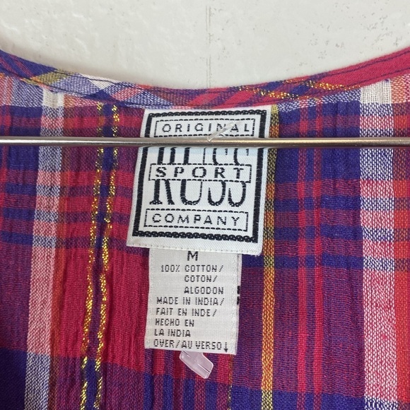 Vintage plaid button side maxi - Picture 5 of 7